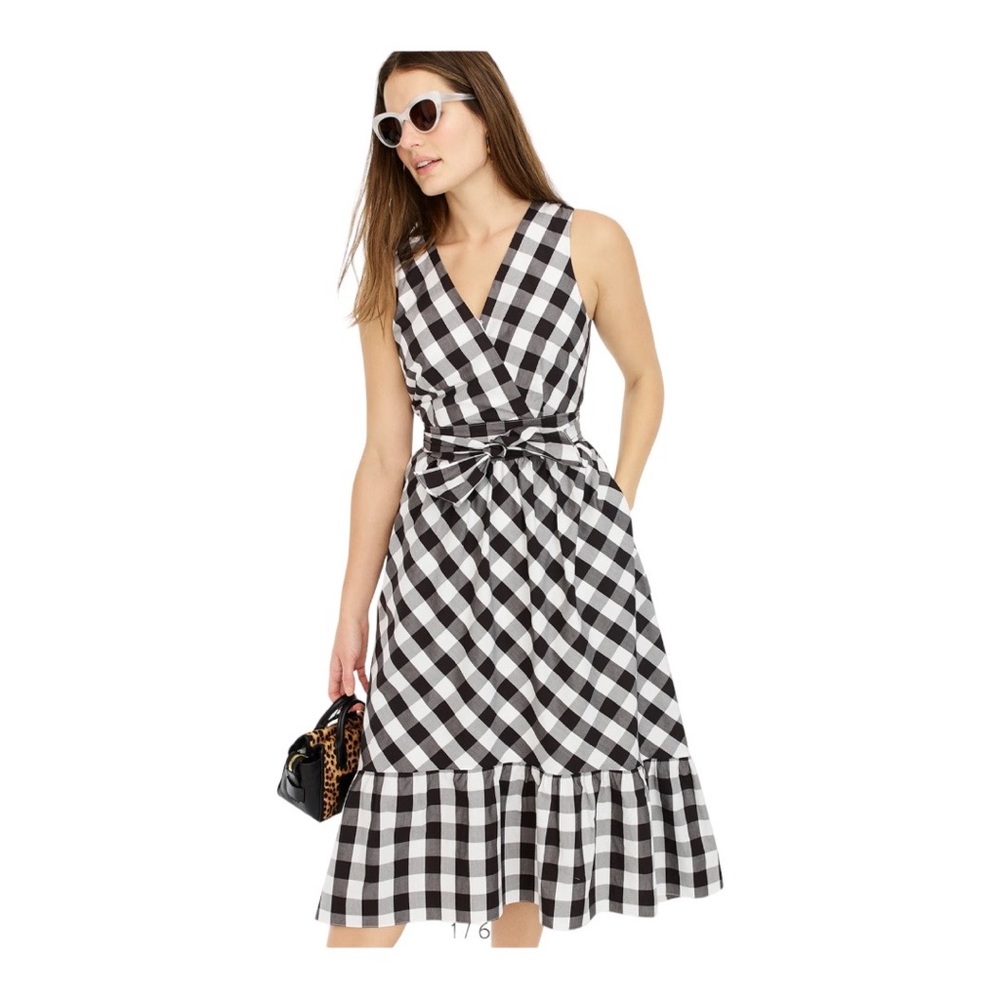 J Crew Sleeveless faux-wrap dress